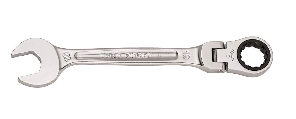 Llave combinada con carraca articulada fija y estrella Usag 285 KF con junta combinada 14