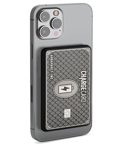 AquaVault Chargecard Magsafe Portable Charger 5000mAh 20W Fast Charge - Magnetic Power Bank, Ultra-Slim Battery Pack Compatible with iPhone 16 15 14 13 12 Series (Black)
