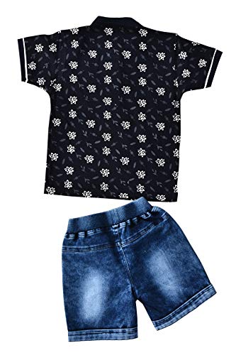 Image of Boys Cotton T-Shirt & Denim Short Dress (6 Months - 5 Years)