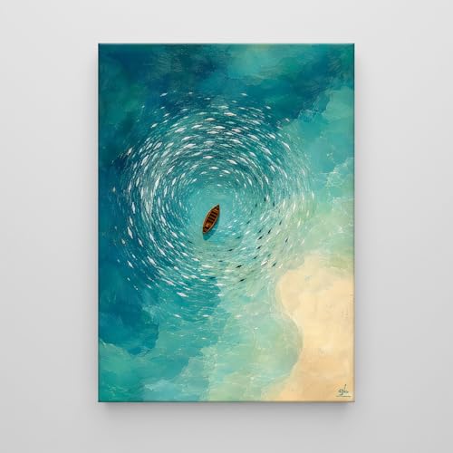 Giallobus - Obraz - 24 - Wiry rybne - Standaard frame canvas - 35L x 50l cm - Obrazy do powieszenia