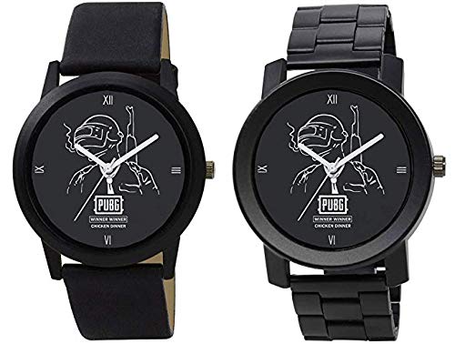 MXIX Latest Stylish New Combo Watch for Mens - Pack of 2 (PubG Watch) Specially for PUBG Lover - Mxm00465