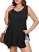 BELAROI Womens Plus size Sleeveless Comfy Tunic Tank Top (1X, Black)
