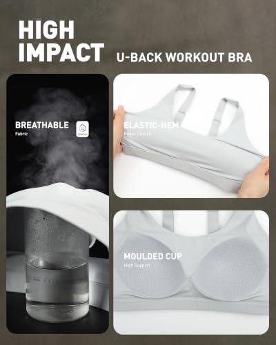 Image of RUNNING GIRL Adjustable Sports Bras for Women High Support,Full Coverage Molded Cup Sports Bra High Impact Workout Gym