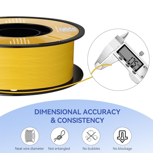 Image of Kingroon Matte PLA Filament 1.75mm 3D Printer Filament Matte Filament 1kg Dimensional Accuracy + /- 0.02 mm (10 Roll Matte Yellow)