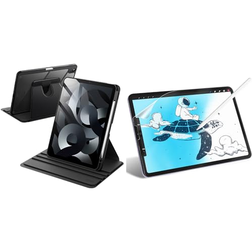 Funda giratoria con soporte para Pencil y protector pantalla lote JETech iPad Air 5