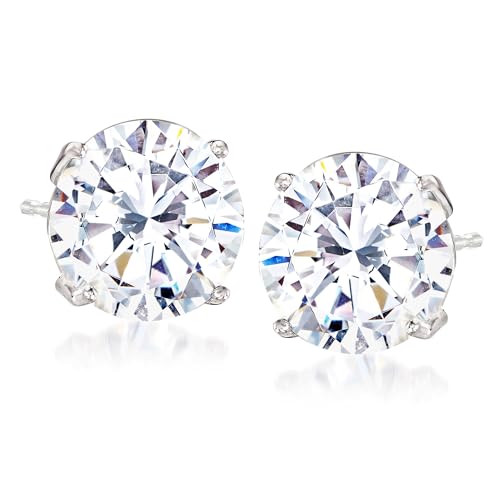 Ross-Simons 8.00 ct. t.w. CZ Stud Earrings in 14kt White Gold