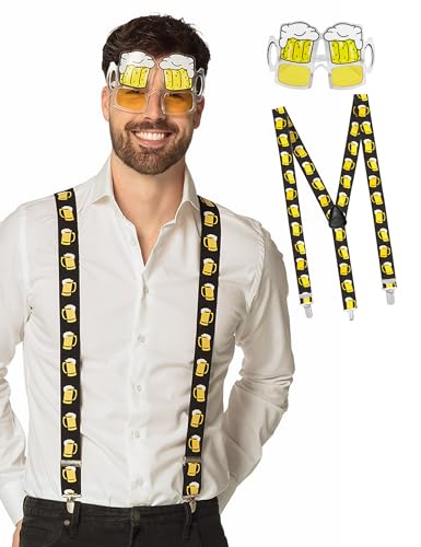 DEGUISE TOI - Kit bretelles et lunettes bière adulte - Lot à thème