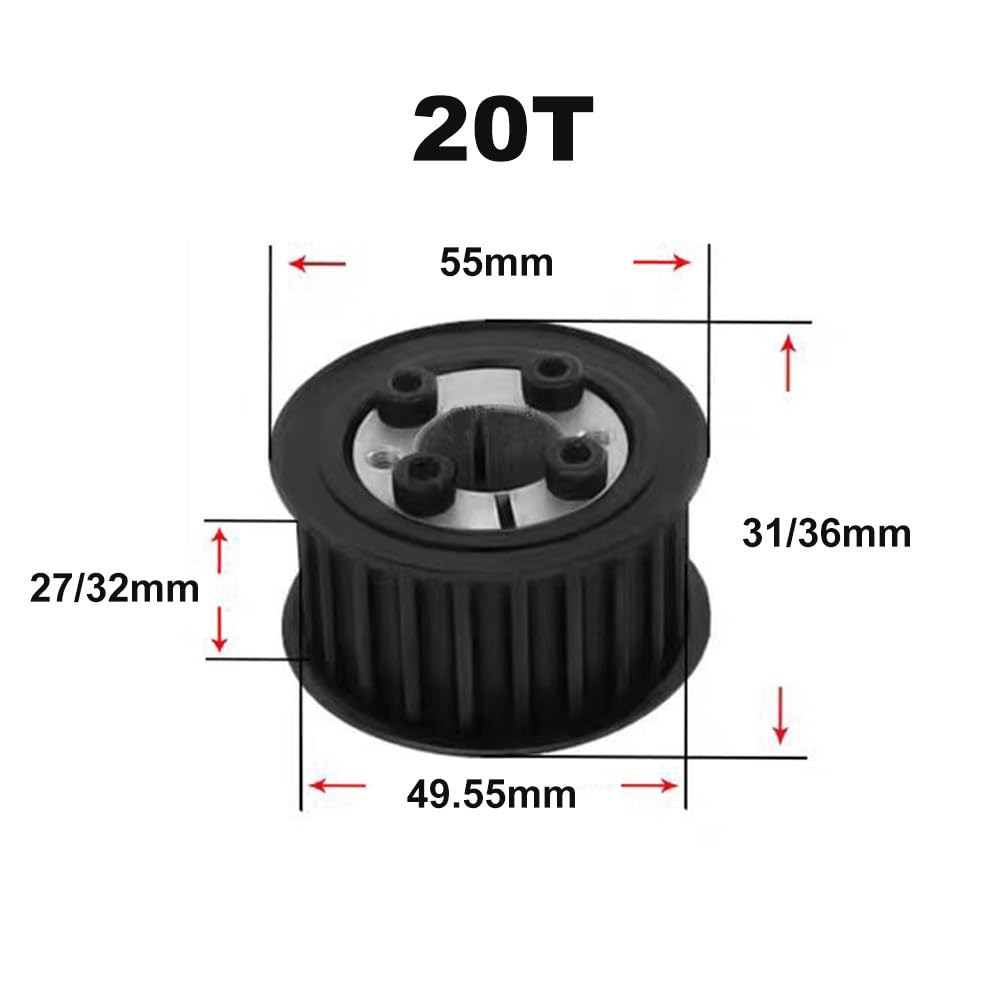 1 szt. HTD 8M 20T/22T/24T/25T/26T/28T/30 zębów koła rozrządu tuleja bezkluczykowa otwór 8-30 mm 8M koło synchroniczne do szerokości paska 30 mm(19mm,25T (1pc))