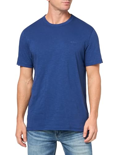 BOSS Men's Slub Jersey T-Shirt with Tonal Patch Logo - Main Image