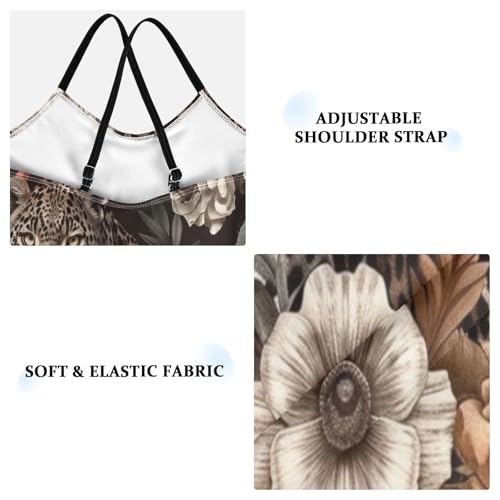 Rose Vintage Leopard Girls One-Piece Swimsuit Beach Bathing Suit3