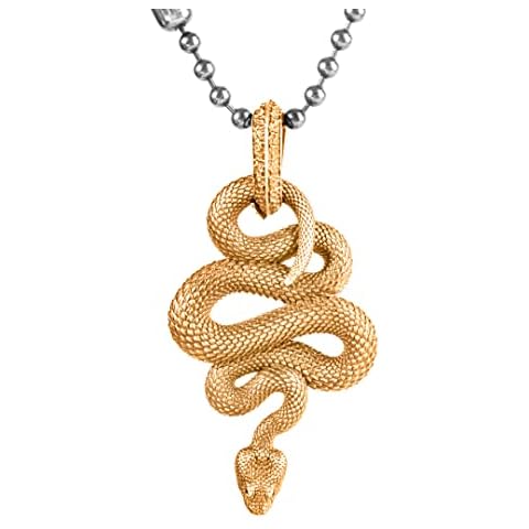 COPPERTIST.WU Snake Mens Necklaces Pendants Alt Gothic Animal Snake Jewelry for Women Original Handcrafted Design (02 Brass Pendant) Cover