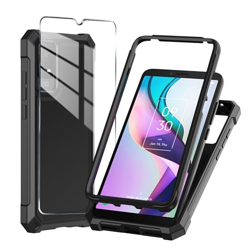 Coque pour TCL ION X antichoc silicone noir et vitre verre trempé 9H