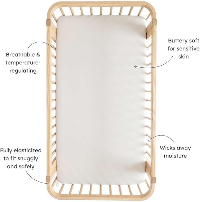 Image of Kyte Baby Soft Crib Sheet - Standard Fitted Crib Sheet Made with Rayon from Bamboo, Ultra-Gentle and Breathable (Bow)