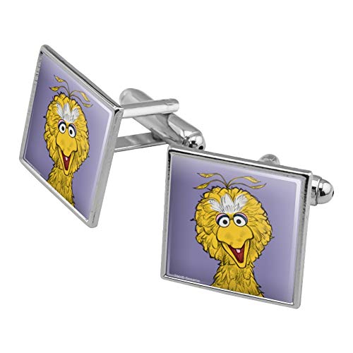 GRAPHICS & MORE Sesame Street Vintage Big Bird Square Cufflink Set - Silver or Gold