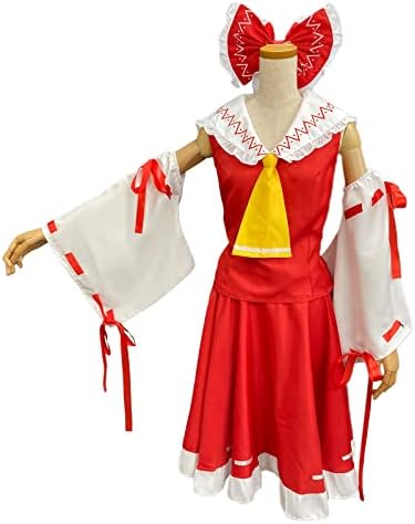 [milky time] ウィッグ付き 博麗霊夢 コスプレ ハロウィン ワンピース 巫女 衣装 詳細画像5