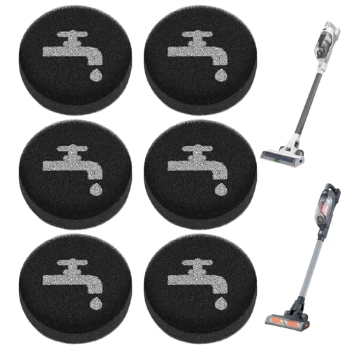 Image of 6 Pcs Sponge Filters Compatible with BLACK+DECKER POWERSERIES+ 16V/20V Cordless Stick Vacuum Models BHFEA420J BHFEA520J BHFEA18D1, Replacement Part BHFEAF1, Vacuum Cleaner Accessories, Easy to Install