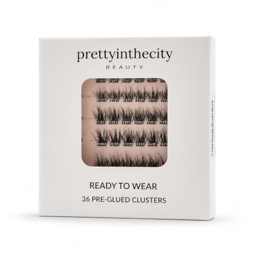 Self Adhesive Lash Clusters Pre-Glued Water Resistant No Glue Lashes - (36 Clusters) Natural Pretty by PrettyInTheCity