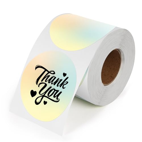 YIKIADA Round Thermal Label 3" Gradient Yellow Waterproof Sticker 500 PCS