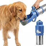 PupFlask Pro Dog Water Bottle | 30 or 50 OZ Double Wall Insulated Stainless Steel | Built-In Flip Cup Bowl | Leak Proof Cap | 24+ Hour Cold Water | Small & Large Dogs | Portable Pet Hydration Bottle