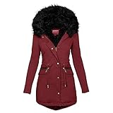 Damen Jacke Gefüttert Waschbar Schwarz Navy Khaki Rot Damen Softshellmantel gepunktet gestreift Windbreaker Parka Outdoor Softshelljacke Mantel Kapuze Übergang Regenmantel Wasserdicht Damen Regenjacke Leicht Windjacke Outdoorjacke Mit Kapuze, Atmungsaktiv und tragbarer für Wandern Radfahren Camping und Reisen Kurze Jacke warme Damen Winter Jacke Winterjacke Steppjacke gefüttert Kunstfell Damen Winter Jacke warm gefüttert Teddyfell Stepp Winterjacke