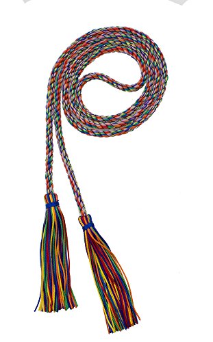 Image of Graduation Honor Cord - Rainbow - Every School Color Available - Made in USA