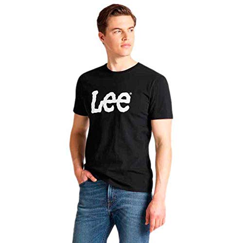 Lee Hombre Wobbly Logo Tee Camiseta, Negro (Black), XL