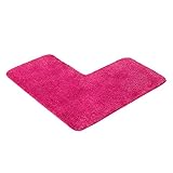 PANA® Duschvorleger mit Eckausschnitt (50x100x100 cm) • Badteppich für Eckduschen • Duschmatte rutschfest & waschbar • Eck Badematte • Ideal für eckige Duschkabinen • Farbe: Fuchsia