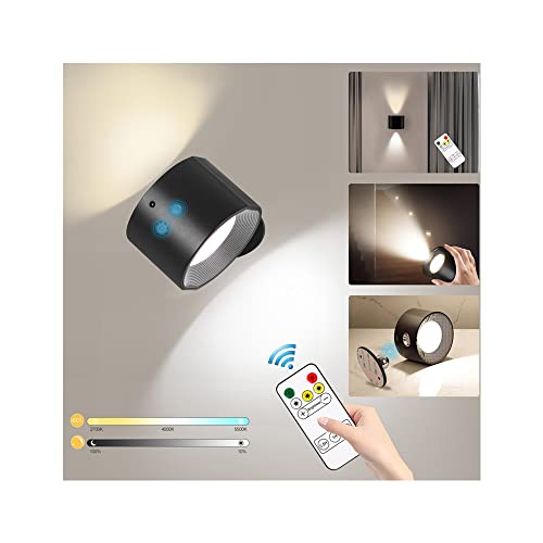 INHDBOX LED Wandleuchte Innen, Nachttischlampe Leselampe Dimmbar...