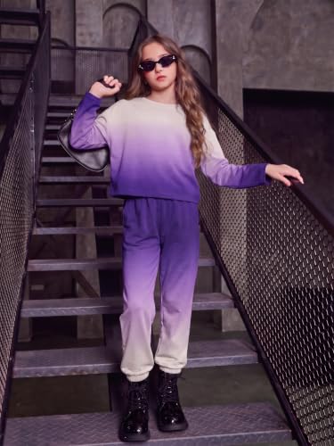 Image of Arshiner Girls 2 Piece Outfits Kids Trendy Tie Dye Sweatsuits Sets