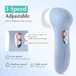 COSLUS Facial Cleansing Brush Face Scrubber: Rechargeable Electric Spin IPX7 Waterproof Cleanser Brush - 2 Rotational Directions 3 Speeds Adjustable for Men Women - Image 2