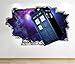 1Stop Graphics Shop Doctor Who Adesivo da Parete 3D Look - Camera da Letto Bambini Tardis da Parete, Decalcomania Z712 - Large: 70 cm x 111 cm
