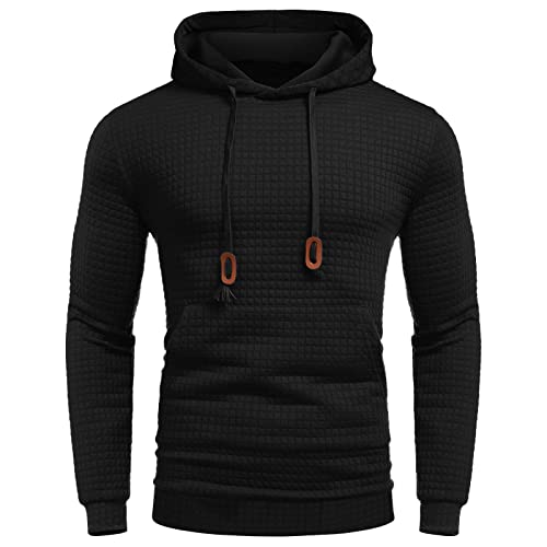Herren Sweatshirt mit Kapuze Hoodie Herbst Langarm Pullover Karierter Kapuzenpullover Top Warm Winterjacke Herbsthoodie Sportjacke Slim Fit Sweatshirt Kapuzenpullover Pullover Kapuzenjacke Sportjacke Cover