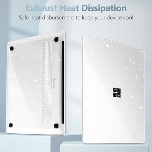 Funda para Surface Laptop 13.8 2024 carcasa rígida transparente con protector 4