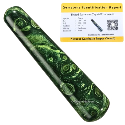 Image of Certified Kambaba Jasper Crystal Wand - Smooth Crystal Wand for Energy Healing, Chakra Balancing, Meditation and Home Decor - Crystals and Healing Stones for Gift