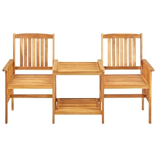 Ensemble de bistrot acacia résistant aux intempéries avec coussins moelleux - 4