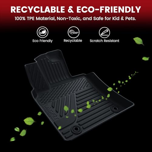 Image of LASFIT Floor Mats&Trunk Mat for Toyota Camry 2025-2026 Hybrid /LE /SE /XLE /XSE, All Weather Custom Fit TPE Floor Liners for Camry 2025 Front & Rear Full Set Car Mats, Black.