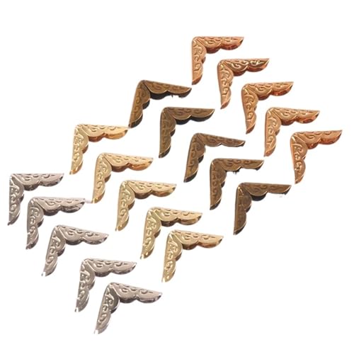 Protectores de esquinas vintage, Protectores De Esquinas De Metal for Libros Álbumes Scrapbooking Multicolor 20x20x4mm 20 Piezas(Mix)