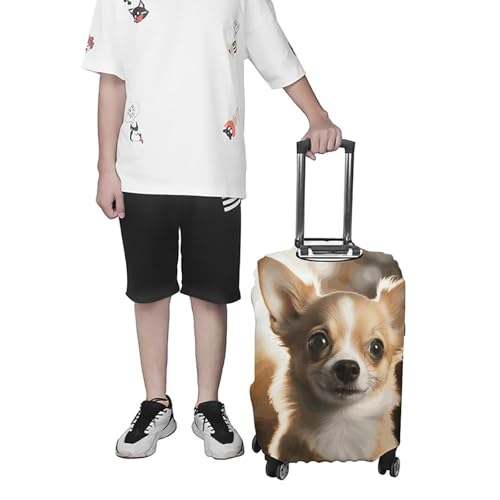 Cute Chihuahua Luggage Covers Tsa Approved Suitcase Cover Elastic Washable Luggage Sleeve Carry on Cover Protector Anti-Scratch Suitcase Protector Fits 19-30 Inch Case(S) 7