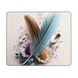 Bords cousus renforcés : ce tapis de souris d'ordinateur en forme de fleur de plumes a des bords délicats qui peuvent empêcher l'usure, la déformation et le dégommage lors d'une utilisation prolongée. Et même les coutures sur le bord sont plates, confortables pour vos poignets et vos mains.