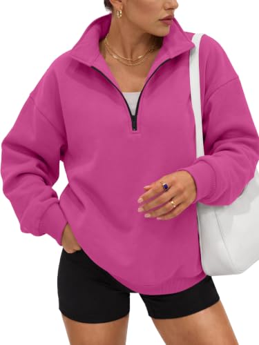 Image of Trendy Queen Women's Oversized Sweatshirts Half Quarter Zip Fleece Sweaters
