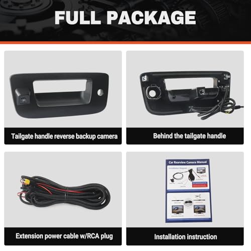 Tailgate Handle Backup Camera Compatible with 2007-2014 Chevy Silverado GMC Sierra 1500 2500 3500 HD with Waterproof Rear View Camera with Keyhole, Tailgate Handle Backup Kit Replaces# 22755304 by BELKEBIR - Image 8