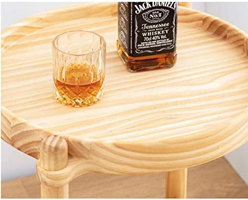 Telephone Table, Solid Wood Storage Rack，2-Tier Pallet Side Table，Outdoor & Indoor Drink Snack Coffee Table Telephone Table，2 Colors(Size:16.53 16.53 21.65in,Color:Wood C