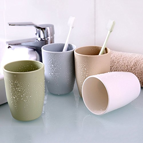 Dianoo 4Pcs Travel Mouthwash Cup, Wash Toothbrush Cup, Water Cup, Portable Travel Mouthwash Cup, Travel Plastic Cup For Everyone, Coffe, Green, Blue, White (Random Colors) #TOP6