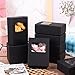 PINKXHY 100 PCS Mini Kraft Paper Box with Square Window Soap Packaging Boxes Craft Cardboard Present Container for Homemade Soap Favor Treat Bakery Candy, 3.5 x 2.6 x 1.2 Inch (Black)