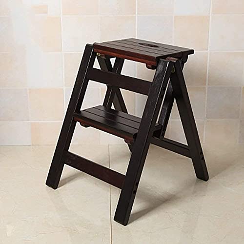 SZITW Taburete Plegable de Madera de 2 escalones portátil con Escalera Asiento versátil