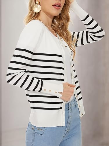 Image of Spicy Sandia Womens Cardigan Sweaters Lightweight Button Up Crewneck Dressy Casual Trendy Spring Sweater Jackets