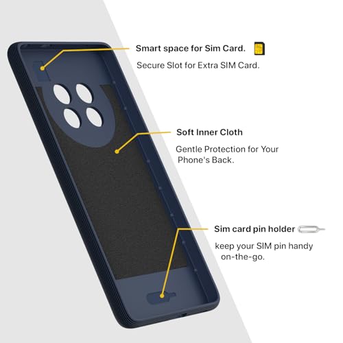 Image of Pikkme Back Cover for Realme 13 Plus 5G / Realme P1 Speed 5G Camera Protection 3D Hexa Cube Design Silicone Protective Bumper Case (Blue)