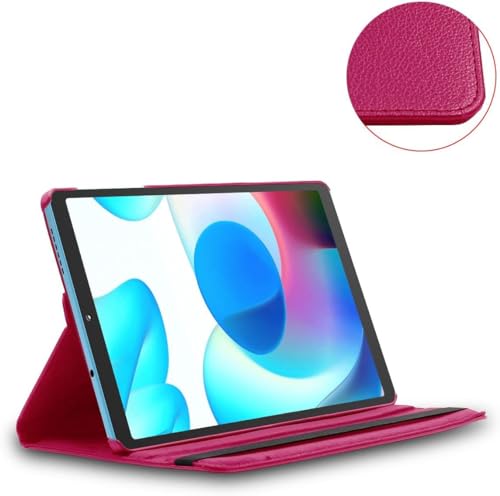 Image of Flip Cover for Realme Pad Mini 8.7 inch Tablet (Model FIT ONLY-: RMP2105 /RMP2106) 360 Degree Rotating Flip Case Cover (Pink)