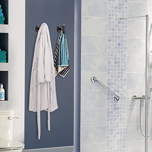Lydia's Deal 4 Pack Towel Hooks For Bathrooms, Matte Black Stainless Steel Coat Robe Clothes Hook Modern Wall Hook Holder For Bathroom Kitchen Garage Hotel Wall Mounted #TOP5