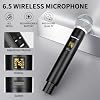 Depusheng Wireless Microphone,Professional Dual Handheld Cordless Dynamic Mic System with Rechargeable Receiver(160 Ft),Karaoke Microphone Set for Singing,Karaoke,Wedding,DJ,Party,Speech (S4 PRO)